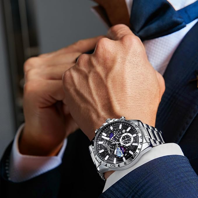 Quartz Watch – Deep Blue-Black Dial, Stainless Steel