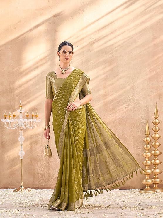 Latest Cotton Party Sari collections With Blouse Piece for Wedding sadi