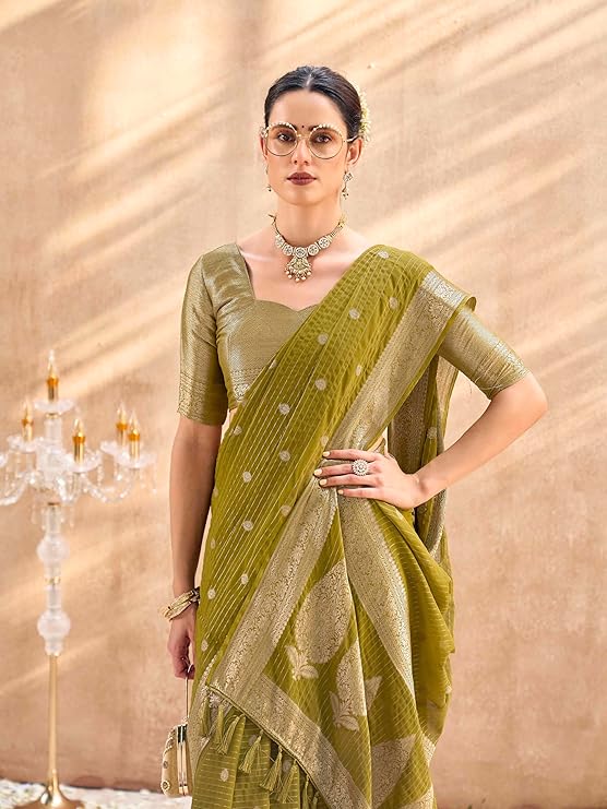 Latest Cotton Party Sari collections With Blouse Piece for Wedding sadi