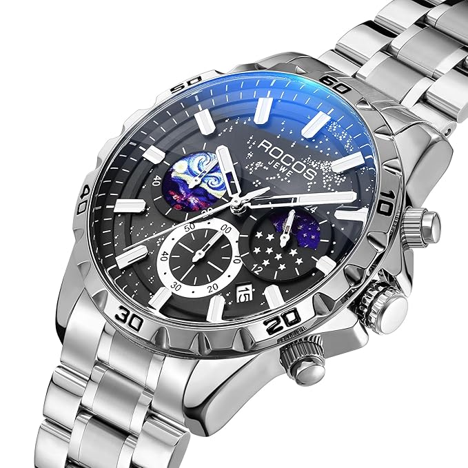 Quartz Watch – Deep Blue-Black Dial, Stainless Steel