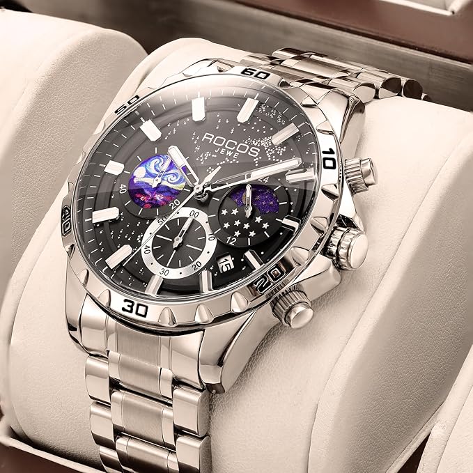 Quartz Watch – Deep Blue-Black Dial, Stainless Steel