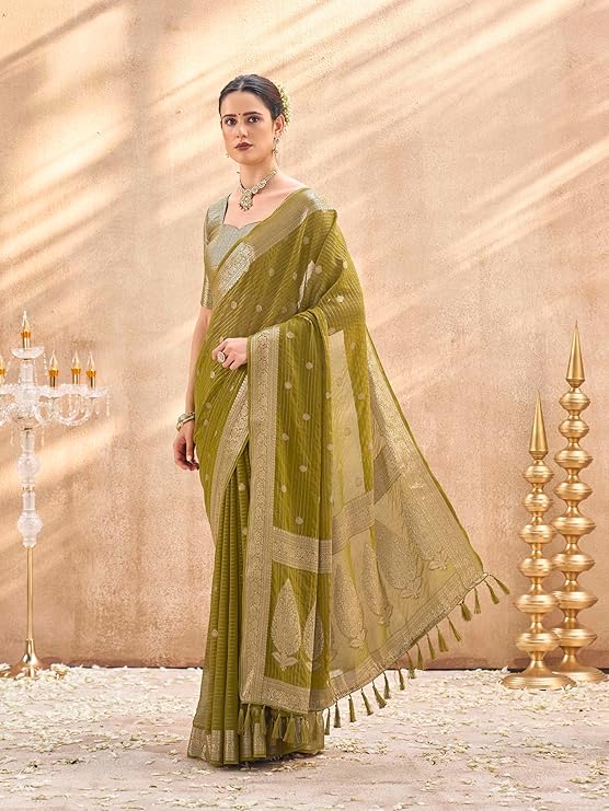 Latest Cotton Party Sari collections With Blouse Piece for Wedding sadi